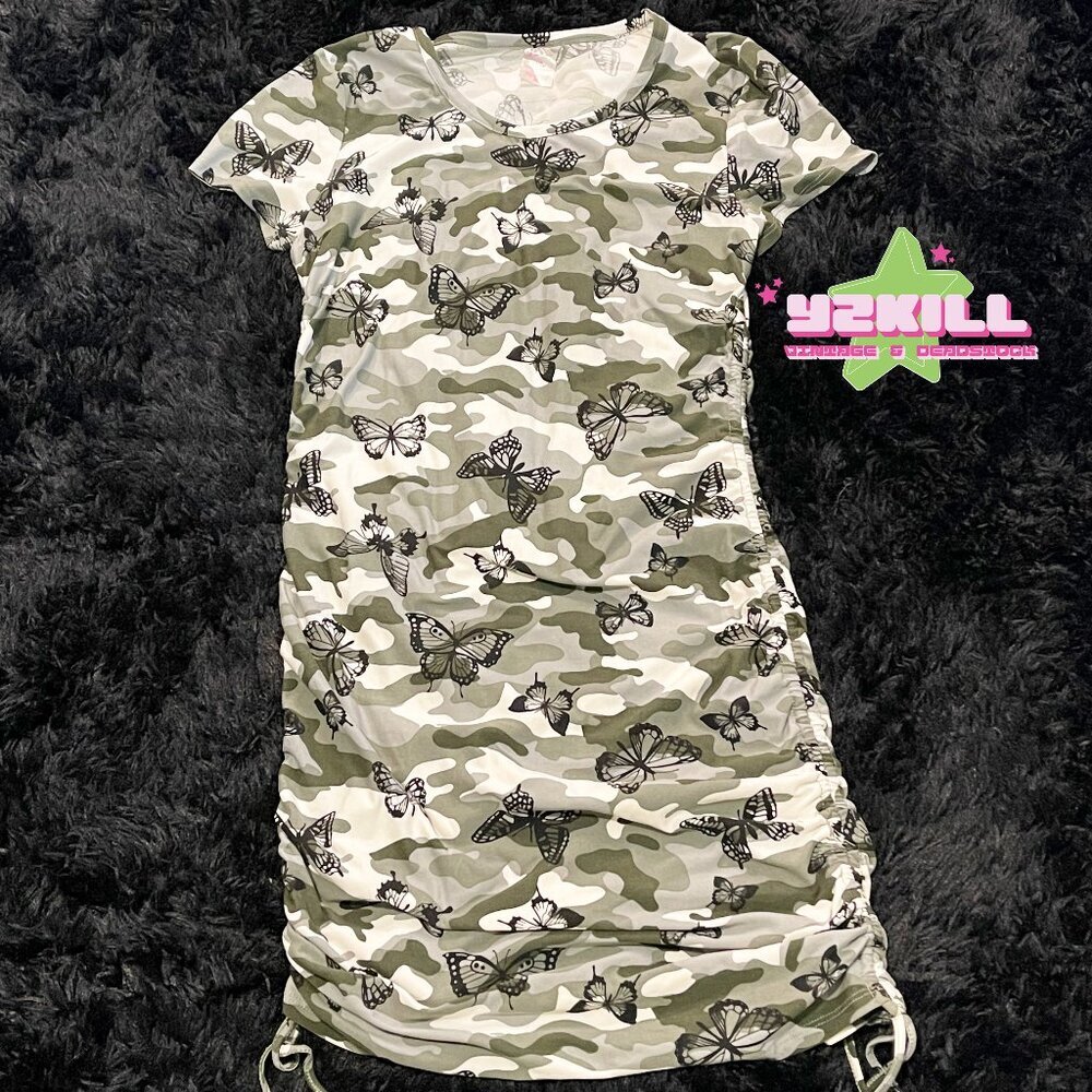 NOBO Camouflage & Butterfly T-Shirt Dress